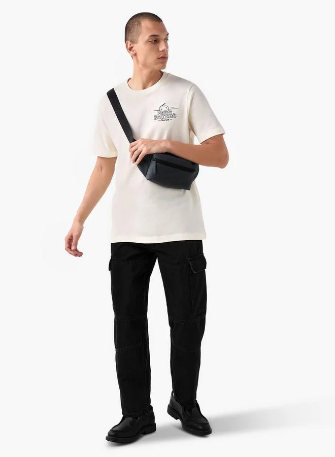 سبلاش فيڤ تيشيرت بطبعة الفول السوداني بياقة دائرية